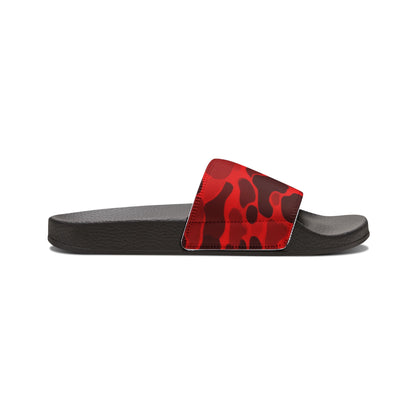 Ciabatte a Fascia con Motivo Camouflage Rosso