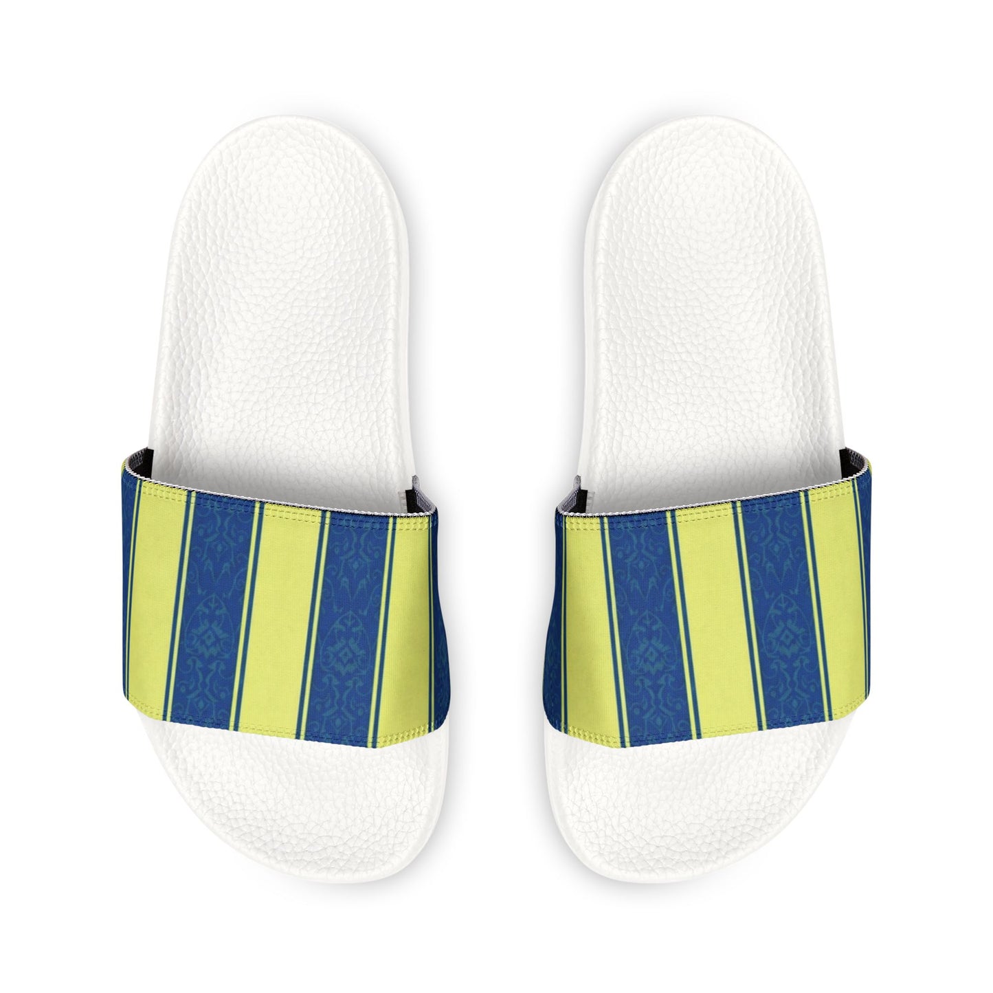 Ciabatte a Fascia Estive a Righe Blu e Lime
