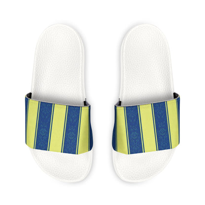 Ciabatte a Fascia Estive a Righe Blu e Lime
