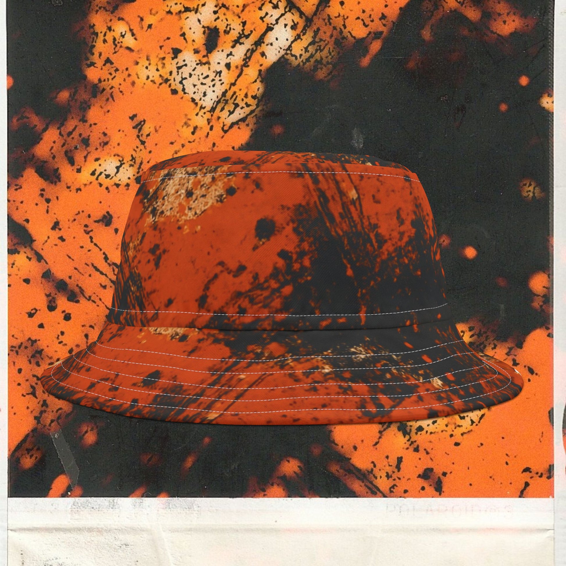 Cappello délavé Arancio Nero