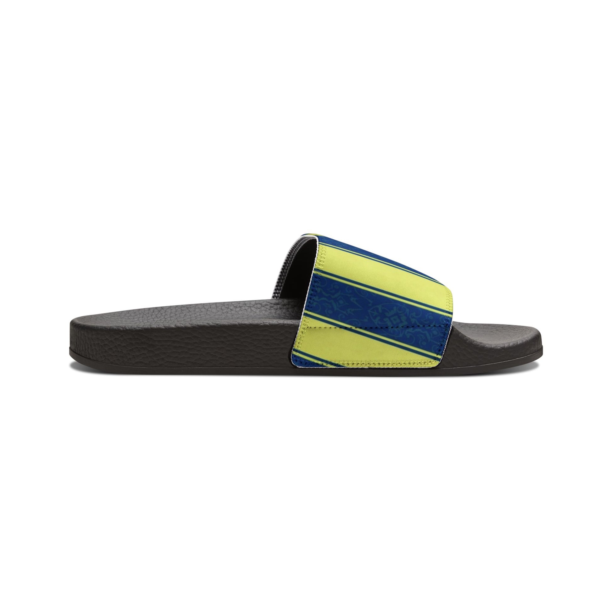Ciabatte a Fascia Estive a Righe Blu e Lime