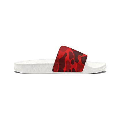 Ciabatte a Fascia con Motivo Camouflage Rosso