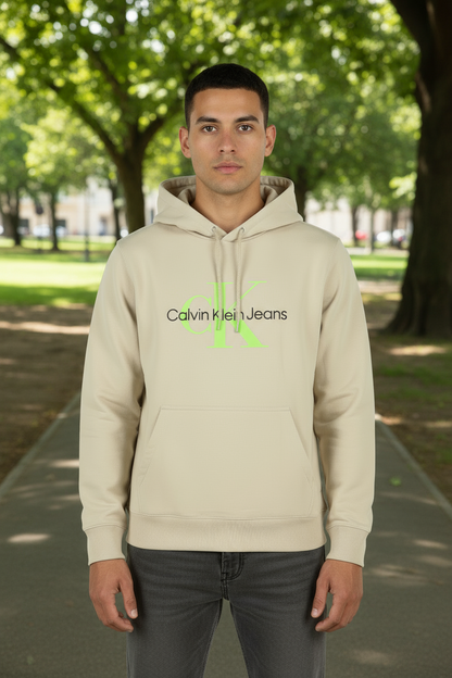CALVIN KLEIN MEN'S BEIGE ZIPLESS SWEATSHIRT