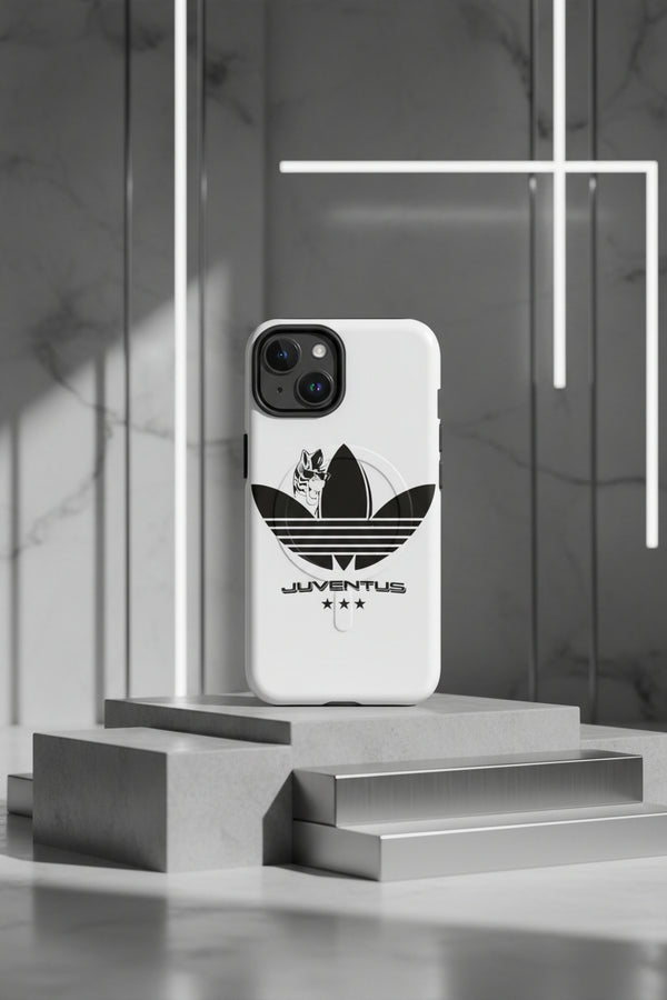Cover Juventus T-Shirt Style Classic White Con Zebra resistente MagSafe® per iPhone®