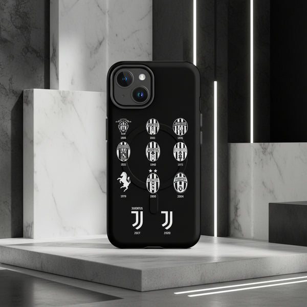 Cover JUVENTUS FELPA STYLE CAPPUCCIO LOGHI STORICI resistente MagSafe® per iPhone®