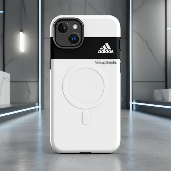 Cover Virtus Entella T-Shirt Bianca con banda Nera resistente MagSafe® per iPhone®