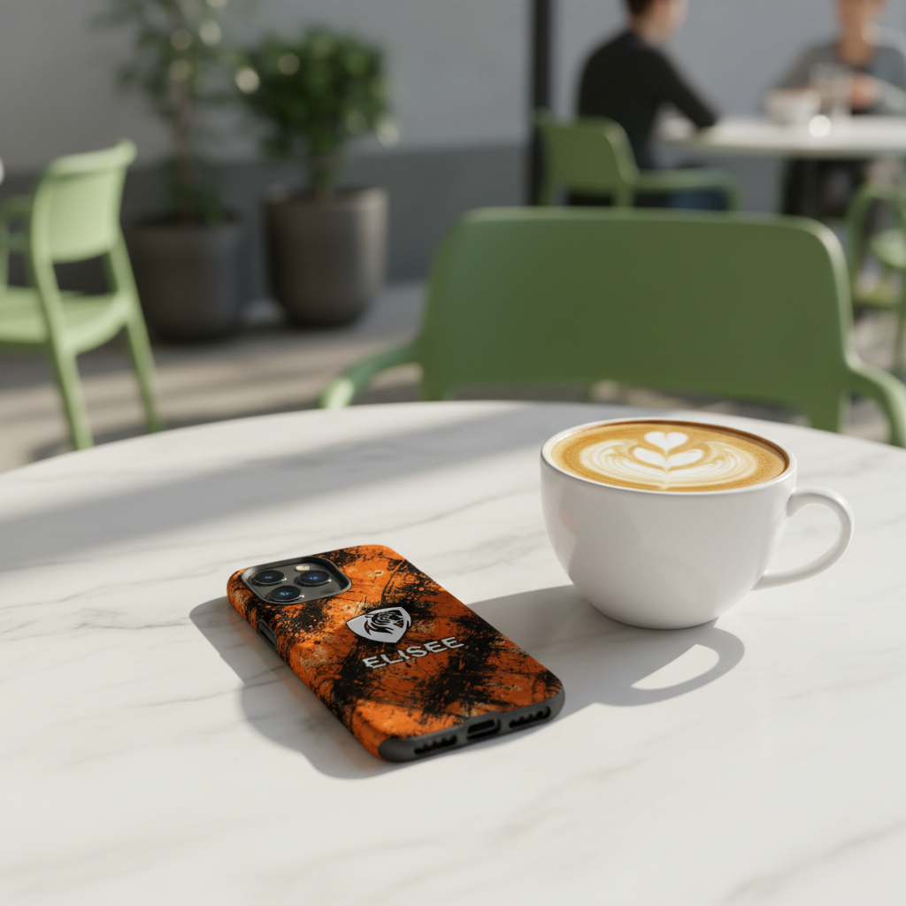 Cover Elisee Nero Arancio resistente MagSafe® per iPhone®