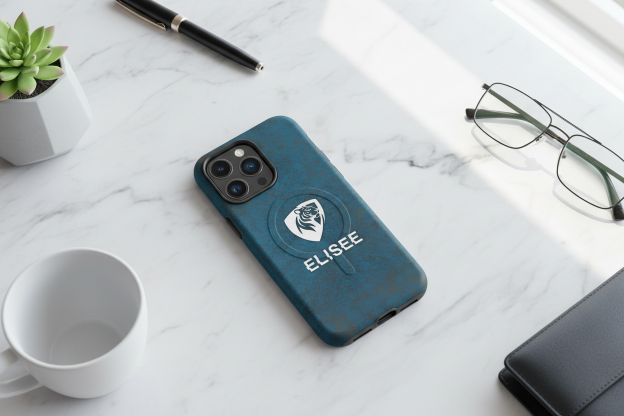 Cover Elisee Azzurro Arancio resistente MagSafe® per iPhone®