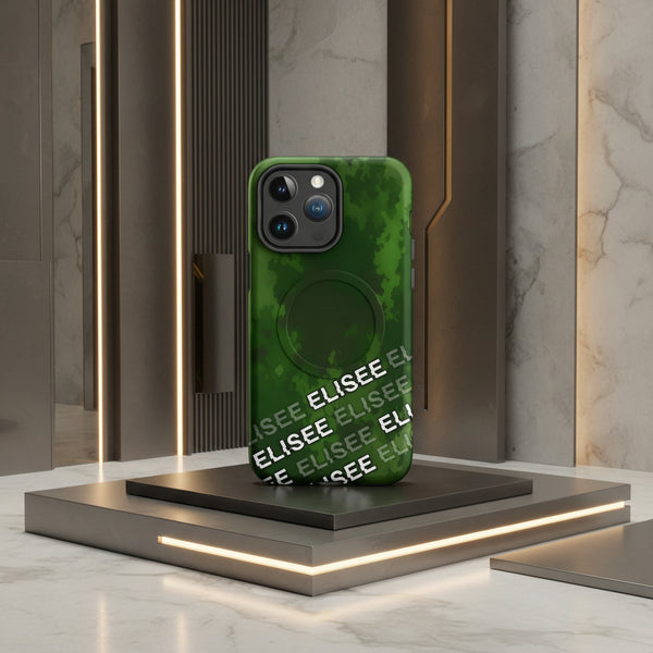 Cover Elisee Mimetico Verde resistente MagSafe® per iPhone®