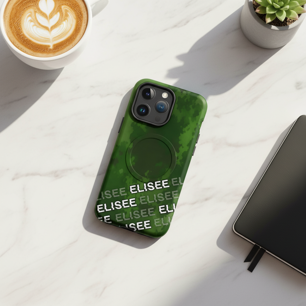 Cover Elisee Mimetico Verde resistente MagSafe® per iPhone®