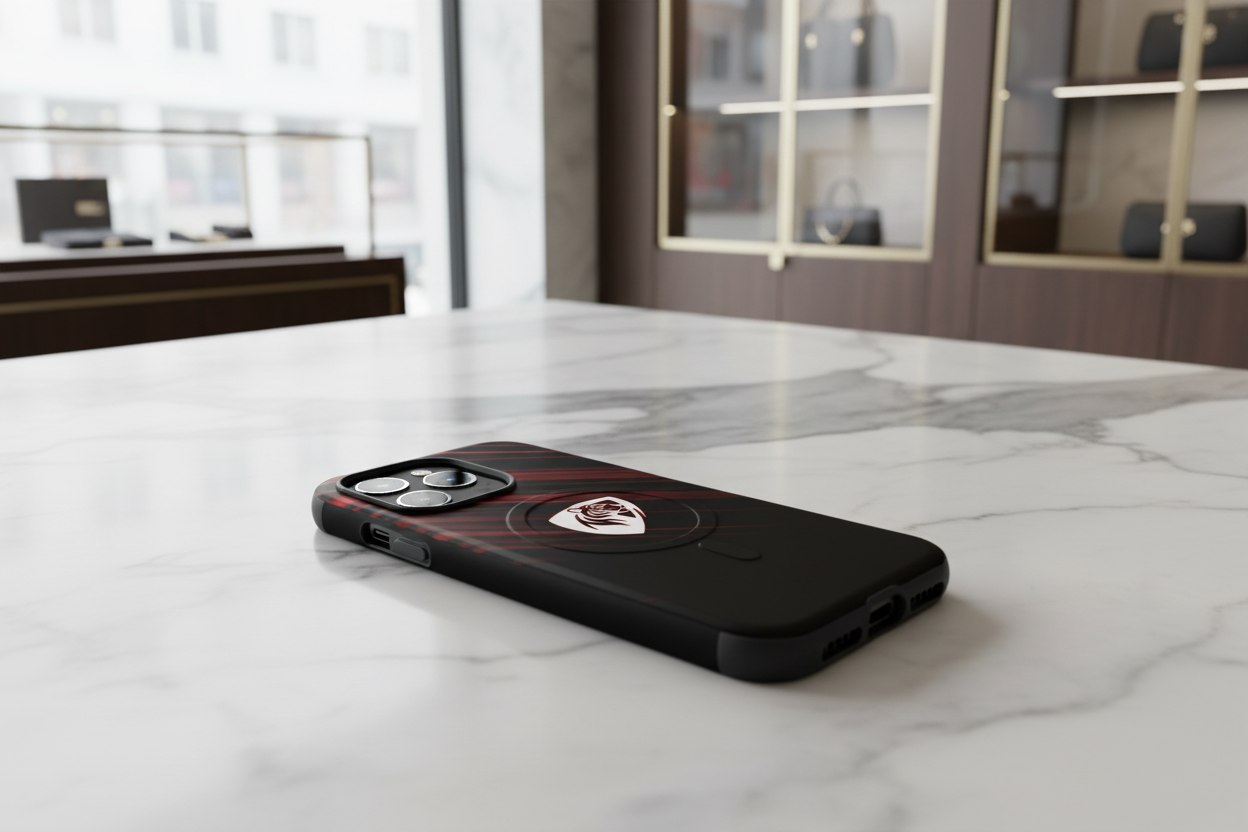 Cover Elisee Rosso Nero resistente MagSafe® per iPhone®