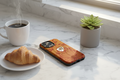 Cover Elisee Barocco Arancio Rosso resistente MagSafe® per iPhone®