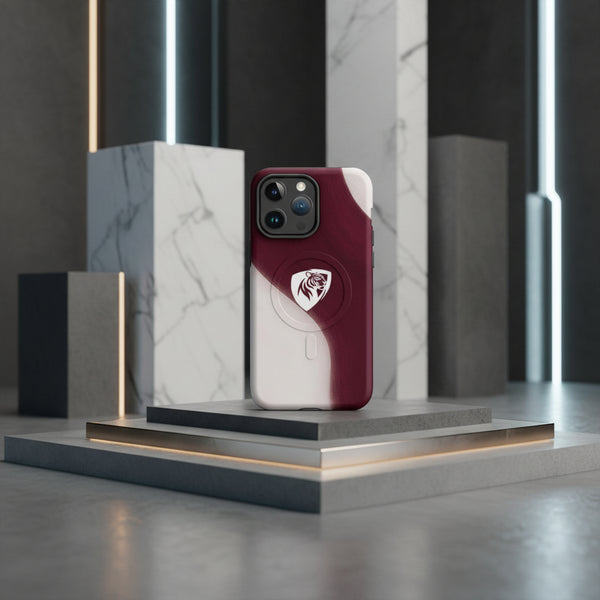 Cover Elisee Pennello Bianco Granata resistente MagSafe® per iPhone®
