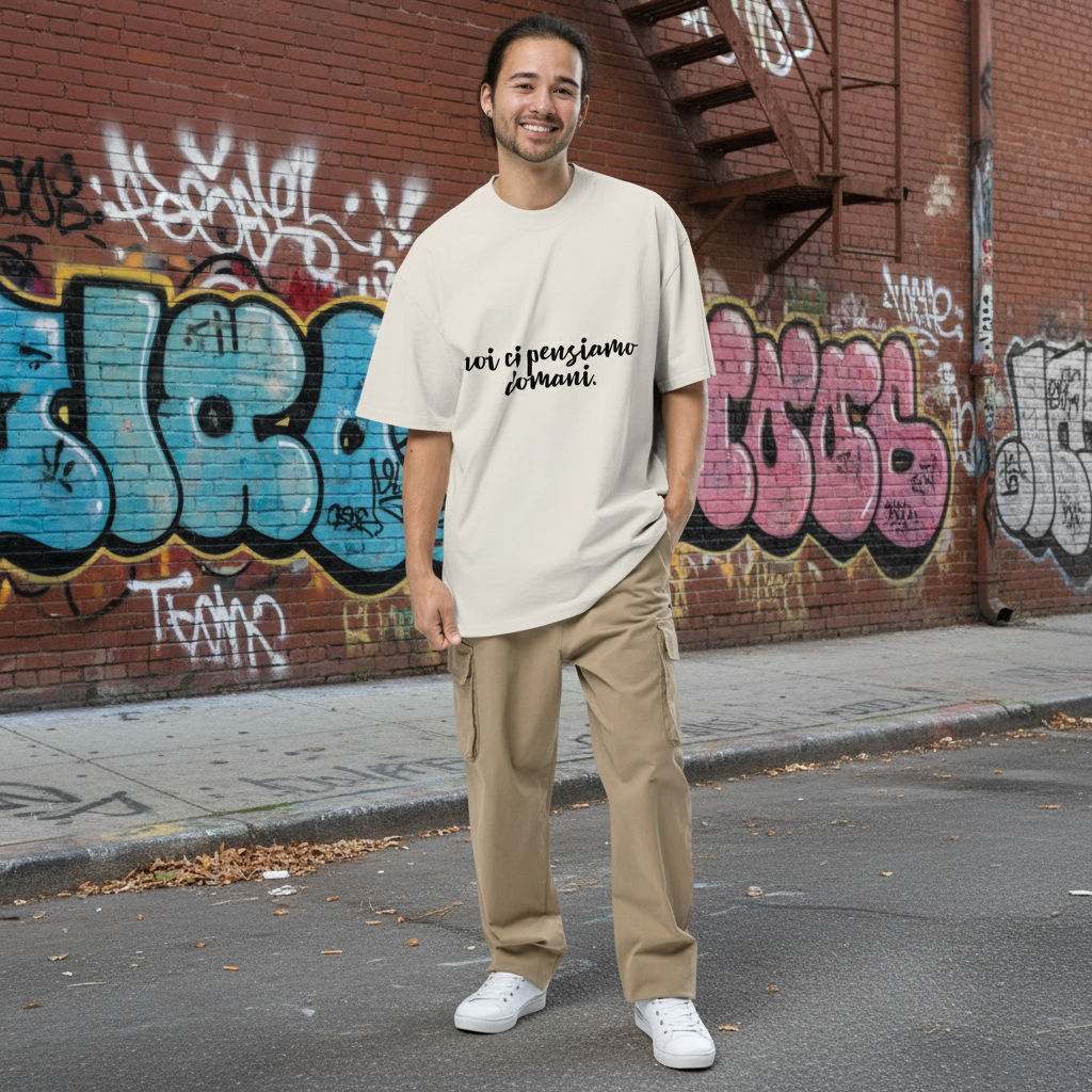 T-shirt oversize Olly "TUTTA VITA SEMPRE"