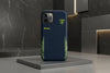 Cover iPhone rigida Frosinone T-Shirt Blu Stile Marmo