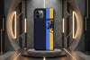Cover iPhone rigida Frosinone T-Shirt Blu con Banda Giallo-Azzurra