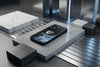 Cover iPhone rigida Elisee Nero Celeste Ghiaccio