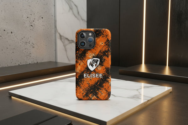 Cover iPhone rigida Elisee Nero Arancio