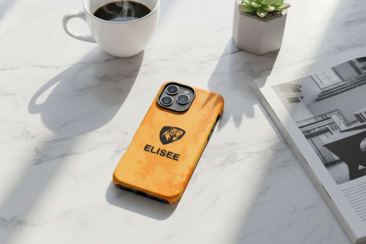 Cover iPhone rigida Elisee Mimetico Arancio
