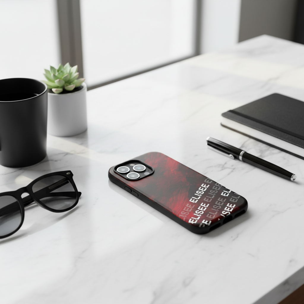 Cover iPhone rigida Elisee Pennello Rosso Nero