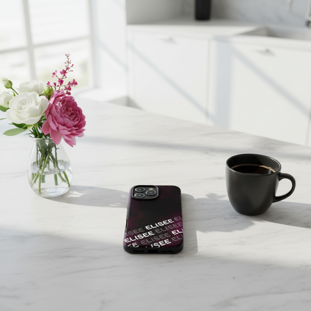 Cover iPhone rigida Elisee Rosa Nero