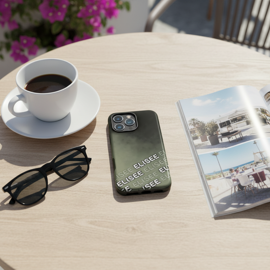 Cover iPhone rigida Elisee Sabbia sfumato Nero