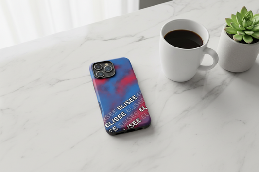 Cover iPhone rigida Elisee Rosso Azzurro