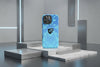 Cover iPhone rigida Elisee Barocco Bianco Azzurro