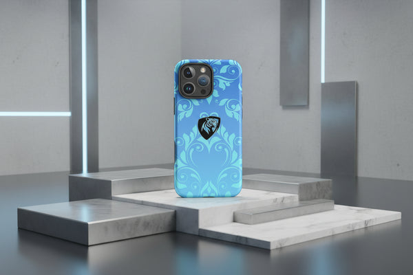 Cover iPhone rigida Elisee Barocco Bianco Azzurro