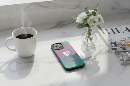 Cover iPhone rigida Elisee Barocco Rosso Viola Verde