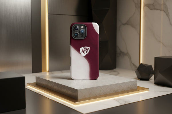 Cover iPhone rigida Elisee Pennello Bianco Granata