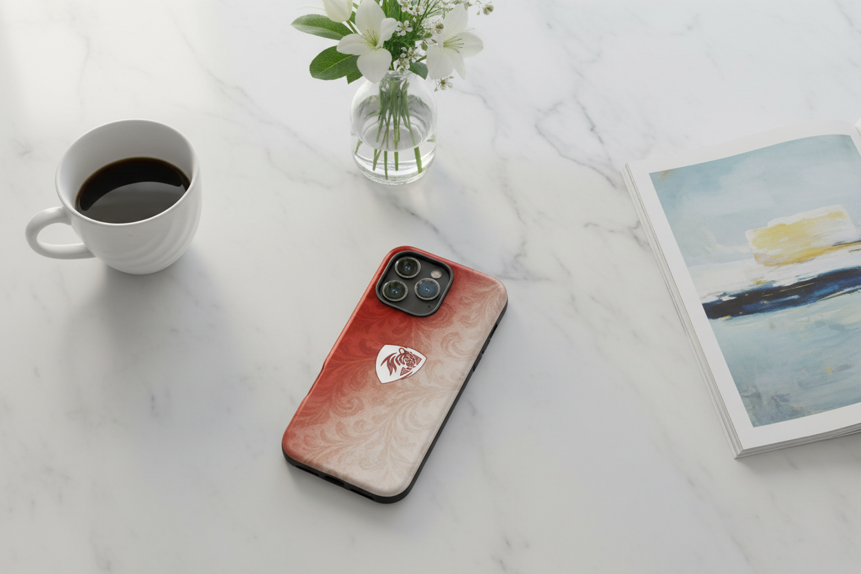 Cover iPhone rigida Elisee Artistico Bianco Rosso