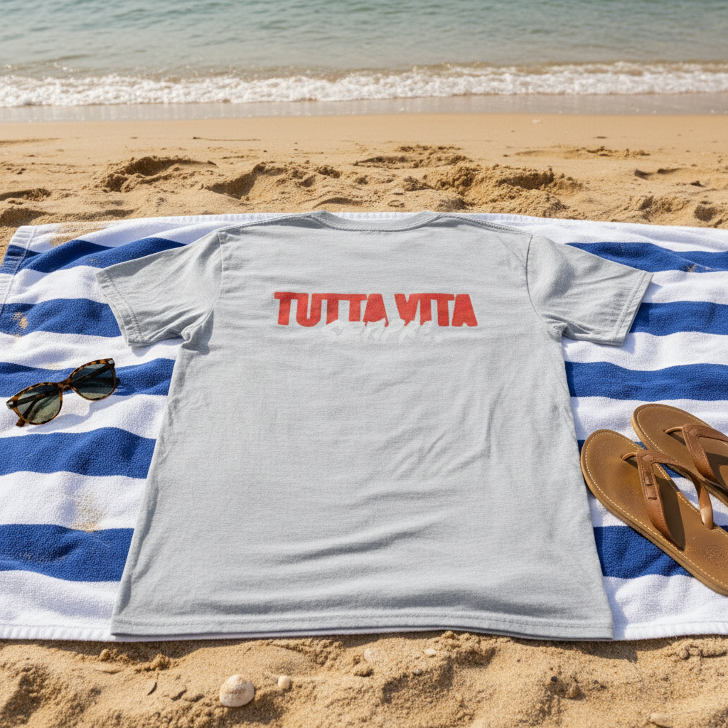 Maglietta unisex a maniche corte con stampa "TUTTA VITA SEMPRE".