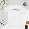 Maglietta unisex a maniche corte con stampa posteriore "balordi".