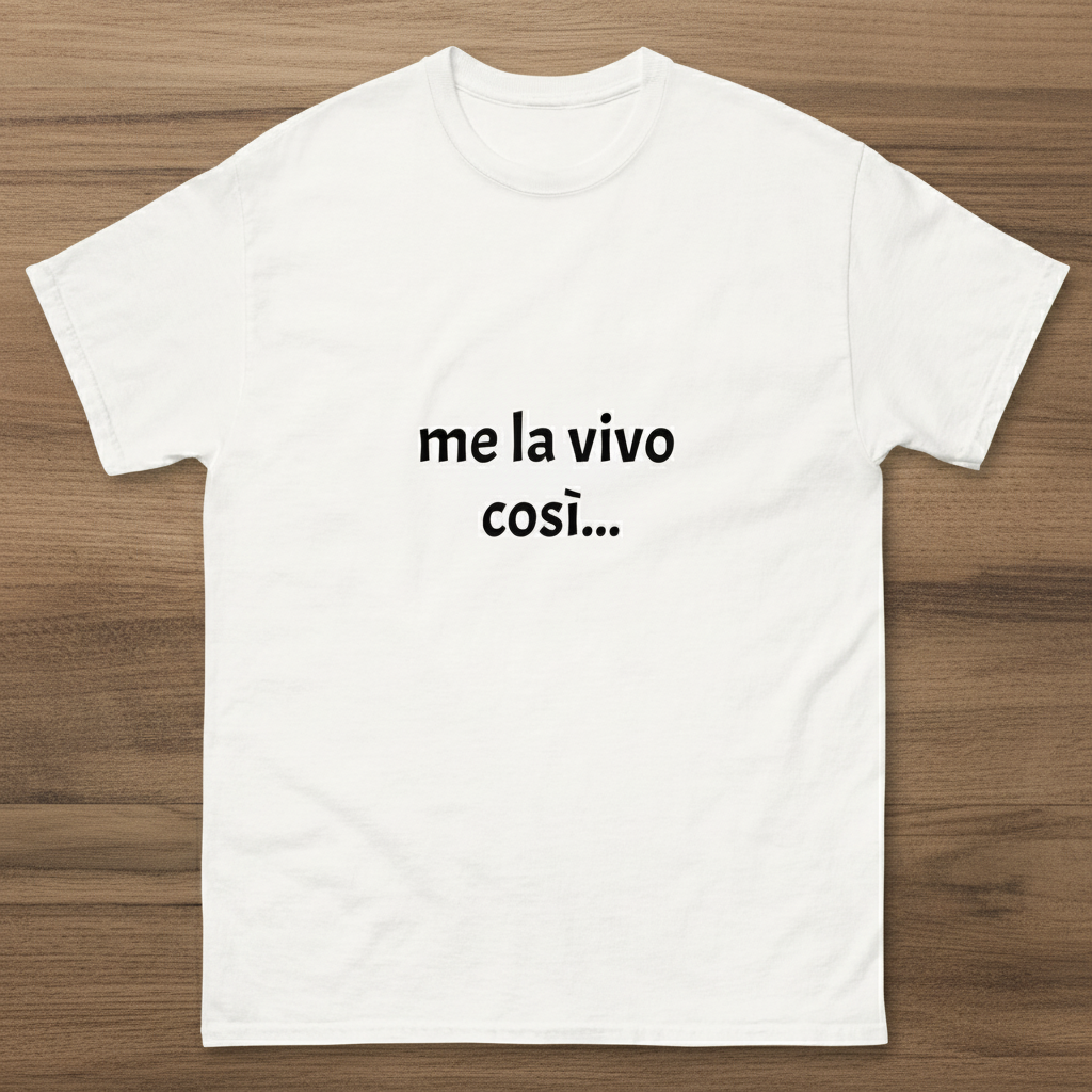 T-shirt classica unisex stampo " ME LA VIVO COSI' "